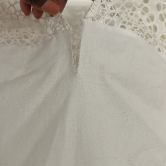 Sandro Paris White Eyelet Off Shoulder Sheer Blouse Size 1 Small - Picture 5 of 8